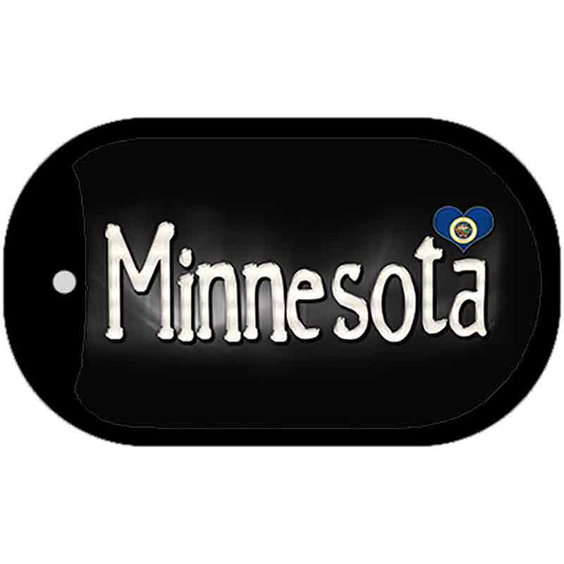 Minnesota Flag Script Novelty Metal Dog Tag Necklace DT-9461