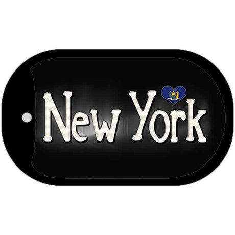 New York Flag Script Novelty Metal Dog Tag Necklace DT-9470