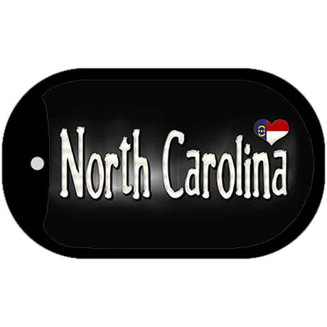 North Carolina Flag Script Novelty Metal Dog Tag Necklace DT-9471