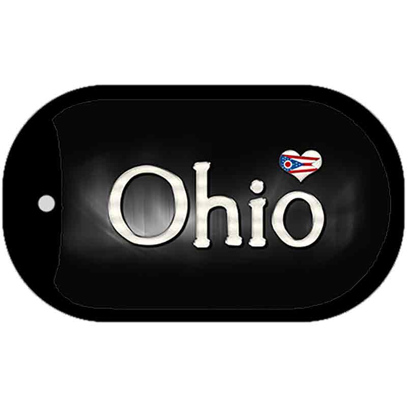 Ohio Flag Script Novelty Metal Dog Tag Necklace DT-9473