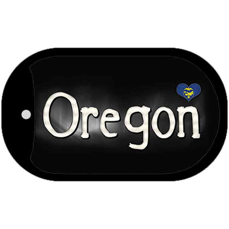 Oregon Flag Script Novelty Metal Dog Tag Necklace DT-9475