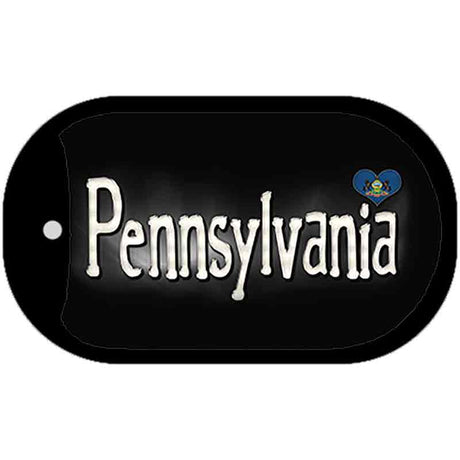 Pennsylvania Flag Script Novelty Metal Dog Tag Necklace DT-9476