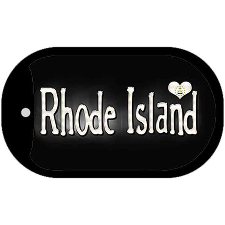 Rhode Island Flag Script Novelty Metal Dog Tag Necklace DT-9477