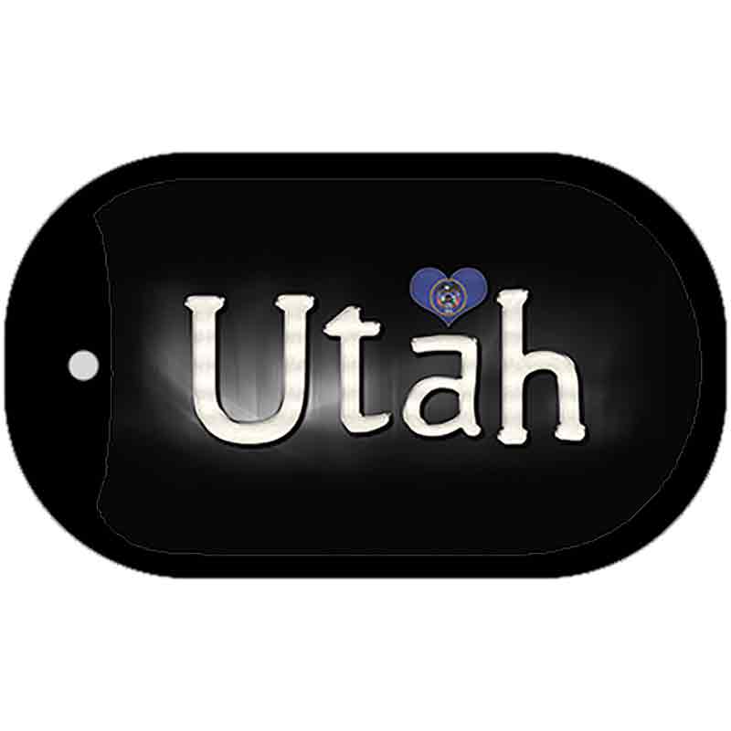 Utah Flag Script Novelty Metal Dog Tag Necklace DT-9482