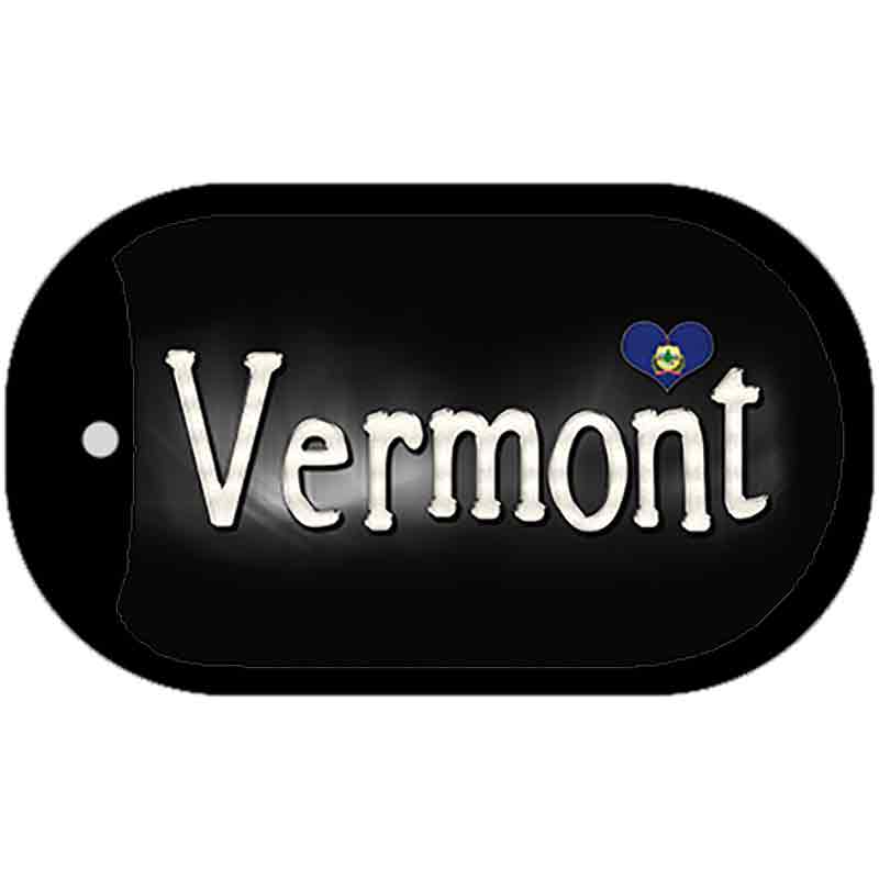 Vermont Flag Script Novelty Metal Dog Tag Necklace DT-9483