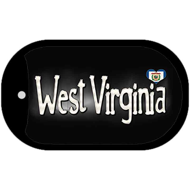 West Virginia Flag Script Novelty Metal Dog Tag Necklace DT-9486