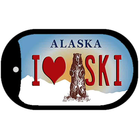 I Love to Ski Alaska Novelty Metal Dog Tag Necklace DT-9598