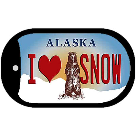 I Love Snow Alaska Novelty Metal Dog Tag Necklace DT-9600