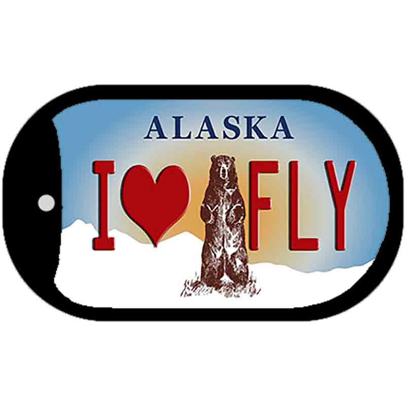 I Love to Fly Alaska Novelty Metal Dog Tag Necklace DT-9603