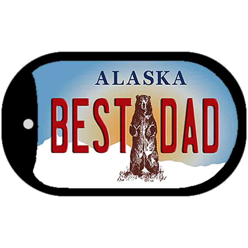 Best Dad Alaska Novelty Metal Dog Tag Necklace DT-9610