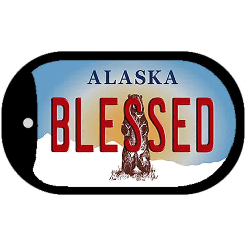 Blessed Alaska Novelty Metal Dog Tag Necklace DT-9616