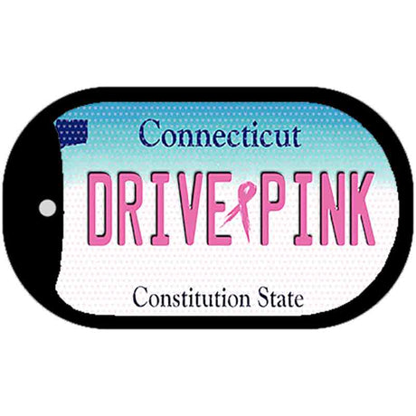 Drive Pink Connecticut Novelty Metal Dog Tag Necklace DT-9642