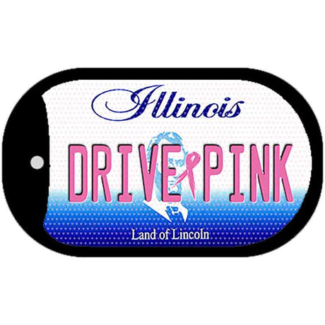 Drive Pink Illinois Novelty Metal Dog Tag Necklace DT-9648