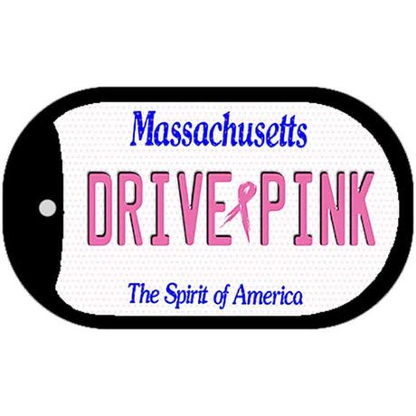 Drive Pink Massachusetts Metal Novelty Dog Tag Necklace DT-9656