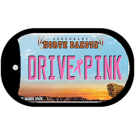 Drive Pink North Dakota Novelty Metal Dog Tag Necklace DT-9669