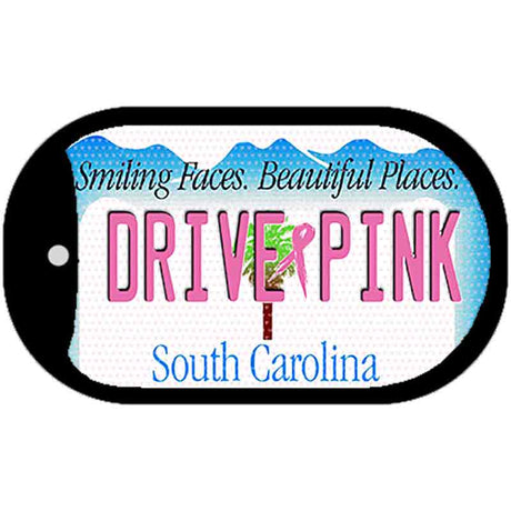 Drive Pink South Carolina Novelty Metal Dog Tag Necklace DT-9675