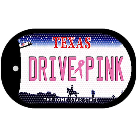 Drive Pink Texas Novelty Metal Dog Tag Necklace DT-9678