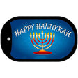 Happy Hanukkah Menorah Novelty Metal Dog Tag Necklace DT-9689