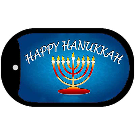 Happy Hanukkah Menorah Novelty Metal Dog Tag Necklace DT-9689