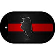 Illinois Thin Red Line Novelty Dog Tag Necklace DT-9702