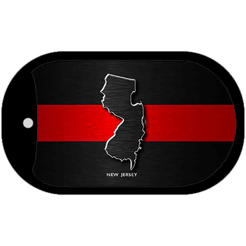 New Jersey Thin Red Line Novelty Dog Tag Necklace DT-9719