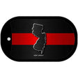 New Jersey Thin Red Line Novelty Dog Tag Necklace DT-9719