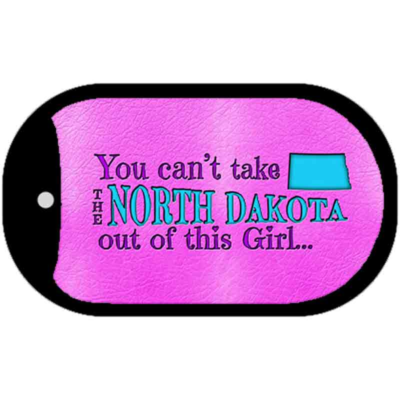 North Dakota Girl Novelty Metal Dog Tag Necklace DT-9825