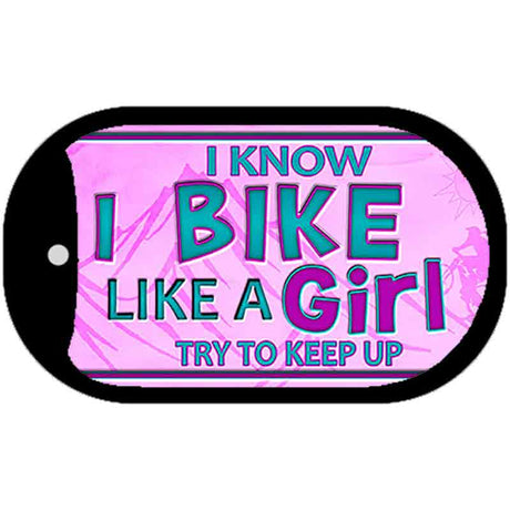 Bike Like A Girl Novelty Metal Dog Tag Necklace DT-9856