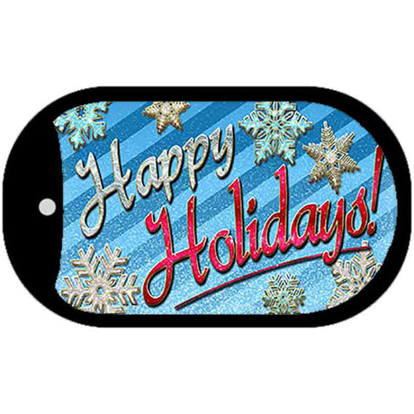 Happy Holidays Novelty Metal Dog Tag Necklace DT-9858