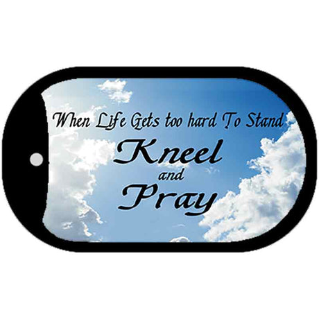 Kneel and Pray Clouds Novelty Metal Dog Tag Necklace DT-9859