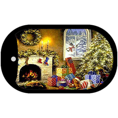 Christmas Scene Novelty Metal Dog Tag Necklace DT-XMAS-05