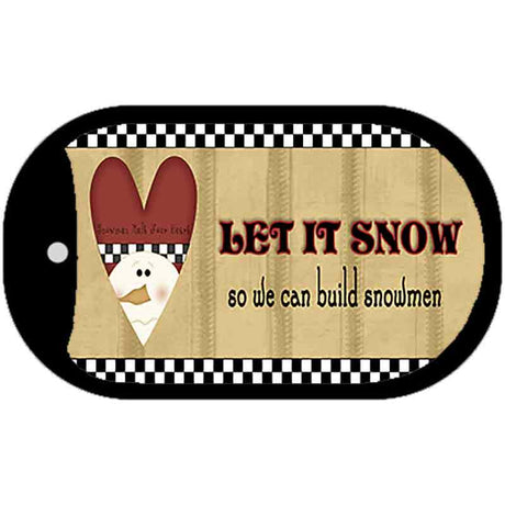 Let it Snow Novelty Metal Dog Tag Necklace DT-XMAS-16