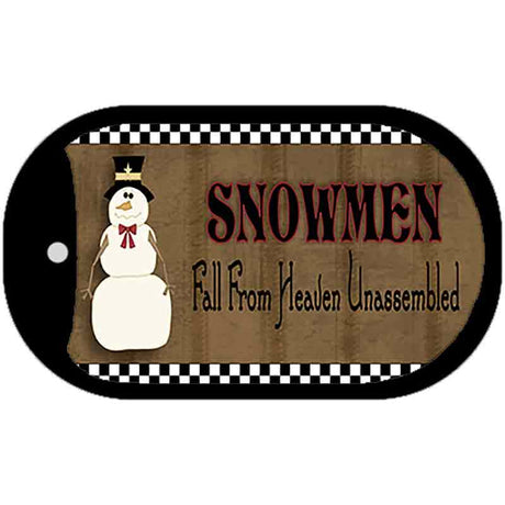 Snowmen Fall From Heaven Novelty Metal Dog Tag Necklace DT-XMAS-24