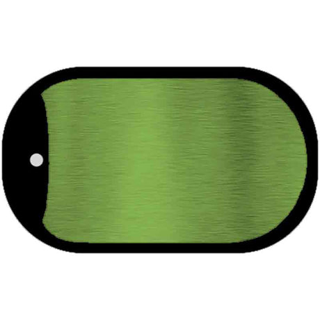 Lime Green Metallic Solid Novelty Metal Dog Tag Necklace