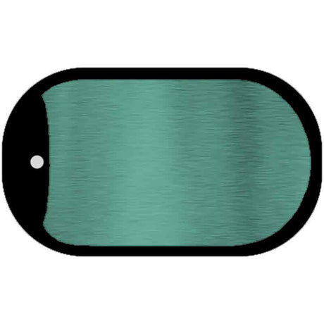 Teal Metallic Solid Novelty Metal Dog Tag Necklace