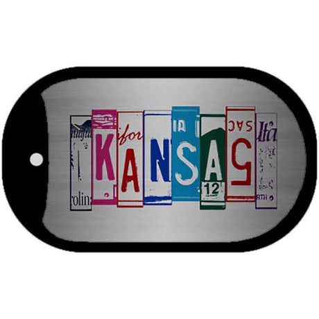 Kansas License Plate Art Novelty Metal Dog Tag Necklace