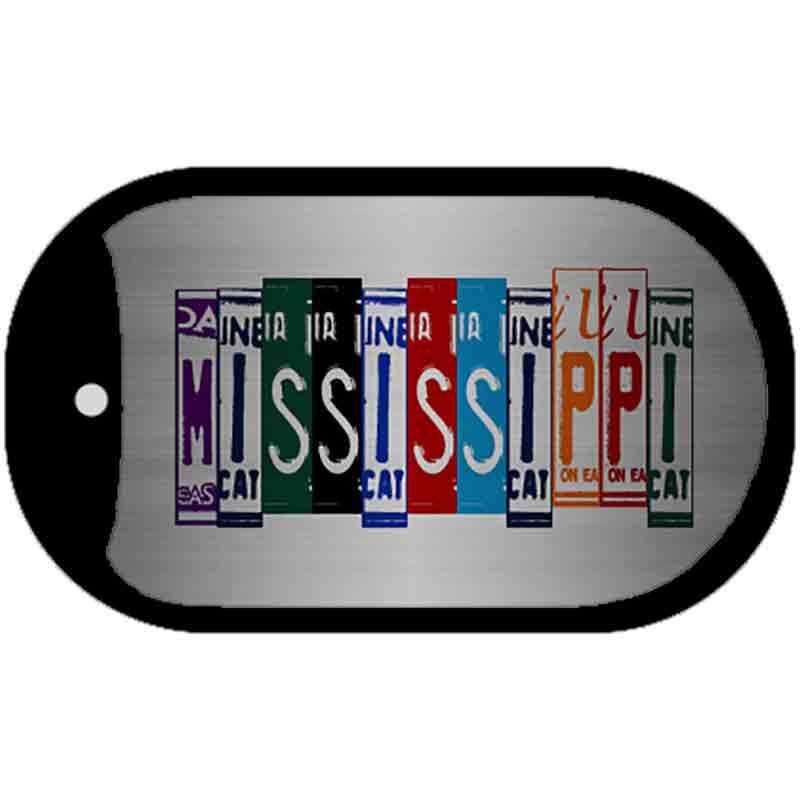 Mississippi License Plate Art Novelty Metal Dog Tag Necklace