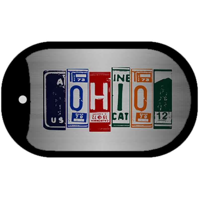 Ohio License Plate Art Novelty Metal Dog Tag Necklace