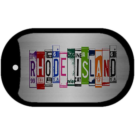 Rhode Island License Plate Art Novelty Metal Dog Tag Necklace