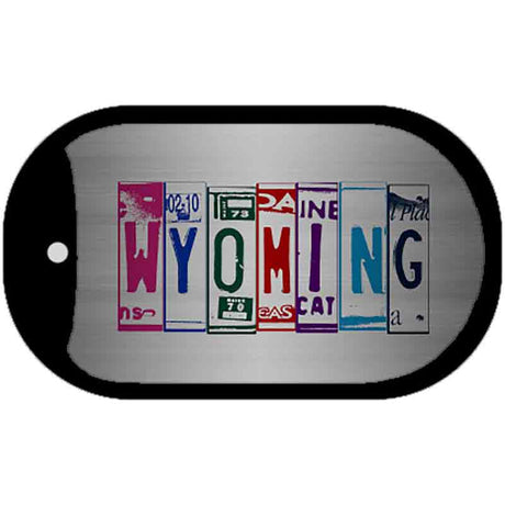 Wyoming License Plate Art Novelty Metal Dog Tag Necklace