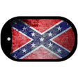 Confederate Flag Scratched Chrome Novelty Metal Dog Tag Necklace