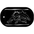 Dolphins Black Brushed Chrome Novelty Metal Dog Tag Necklace