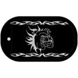 Dog In Flames Black Brushed Chrome Novelty Metal Dog Tag Necklace