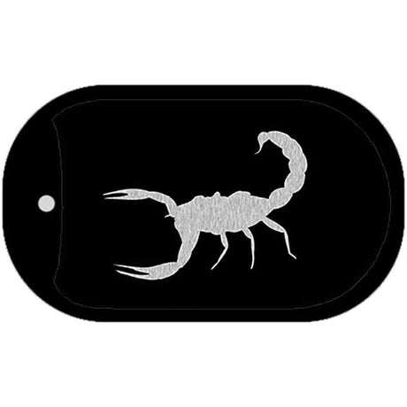 Scorpion Black Brushed Chrome Novelty Metal Dog Tag Necklace