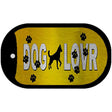 Dog Lover Yellow Brushed Chrome Novelty Metal Dog Tag Necklace