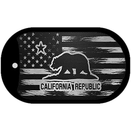 California Carbon Fiber Brushed Aluminum Novelty Metal Dog Tag Necklace DTC-1097