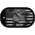 Iowa Carbon Fiber Brushed Aluminum Novelty Metal Dog Tag Necklace DTC-1107