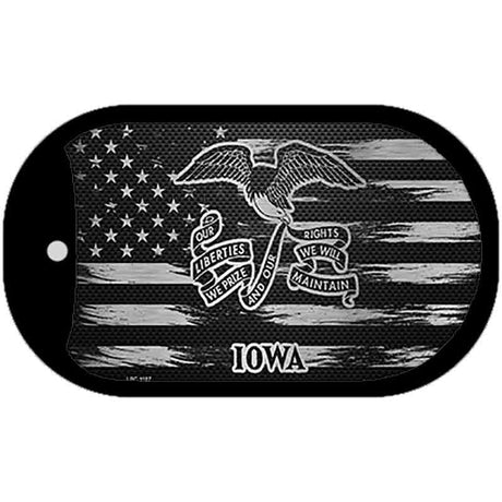 Iowa Carbon Fiber Brushed Aluminum Novelty Metal Dog Tag Necklace DTC-1107