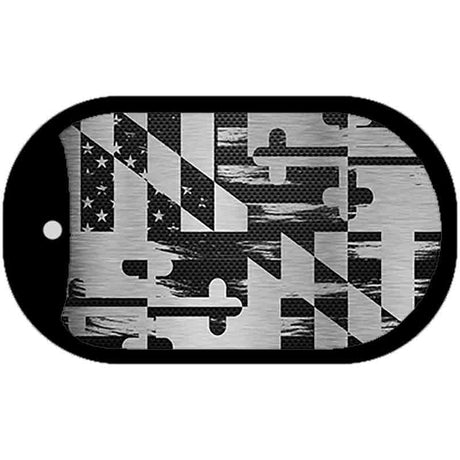 Maryland Carbon Fiber Brushed Aluminum Novelty Metal Dog Tag Necklace DTC-1112