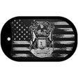 Michigan Carbon Fiber Brushed Aluminum Novelty Metal Dog Tag Necklace DTC-1114